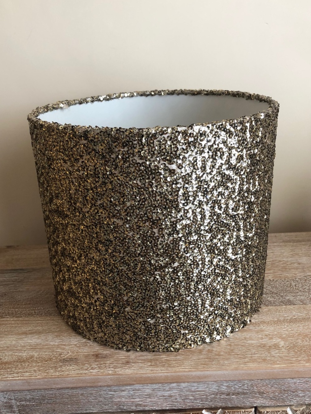 Gold sequin lamp shade 11 x 9.5 inch